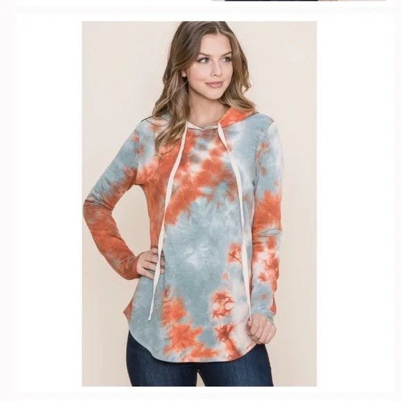 Tie - Dye Hooded Pullover  Sweatshirt - Picture 2 of 5